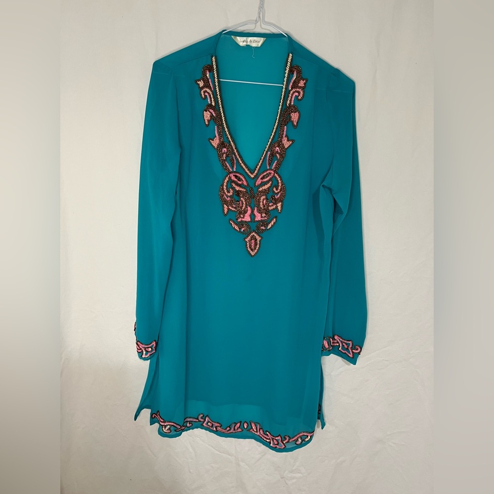 Open for offers .Long sleeves coverups with beads details.